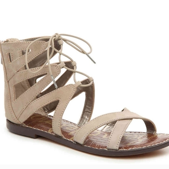 Sam Edelman Womens Katya Gladiator Suede Zip Back Lace Up Sandals shoes sz 8M - Picture 1 of 12
